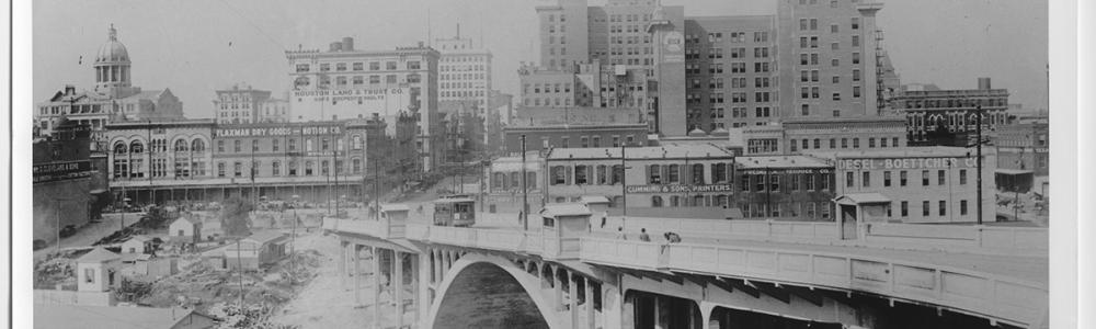 Main Street viaduct, Houston, TX in 1910